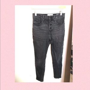 Everlane 28 ankle black button fly jeans